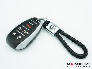 Keychain - Leather - Rope Design w/ Alfa Romeo Crest 